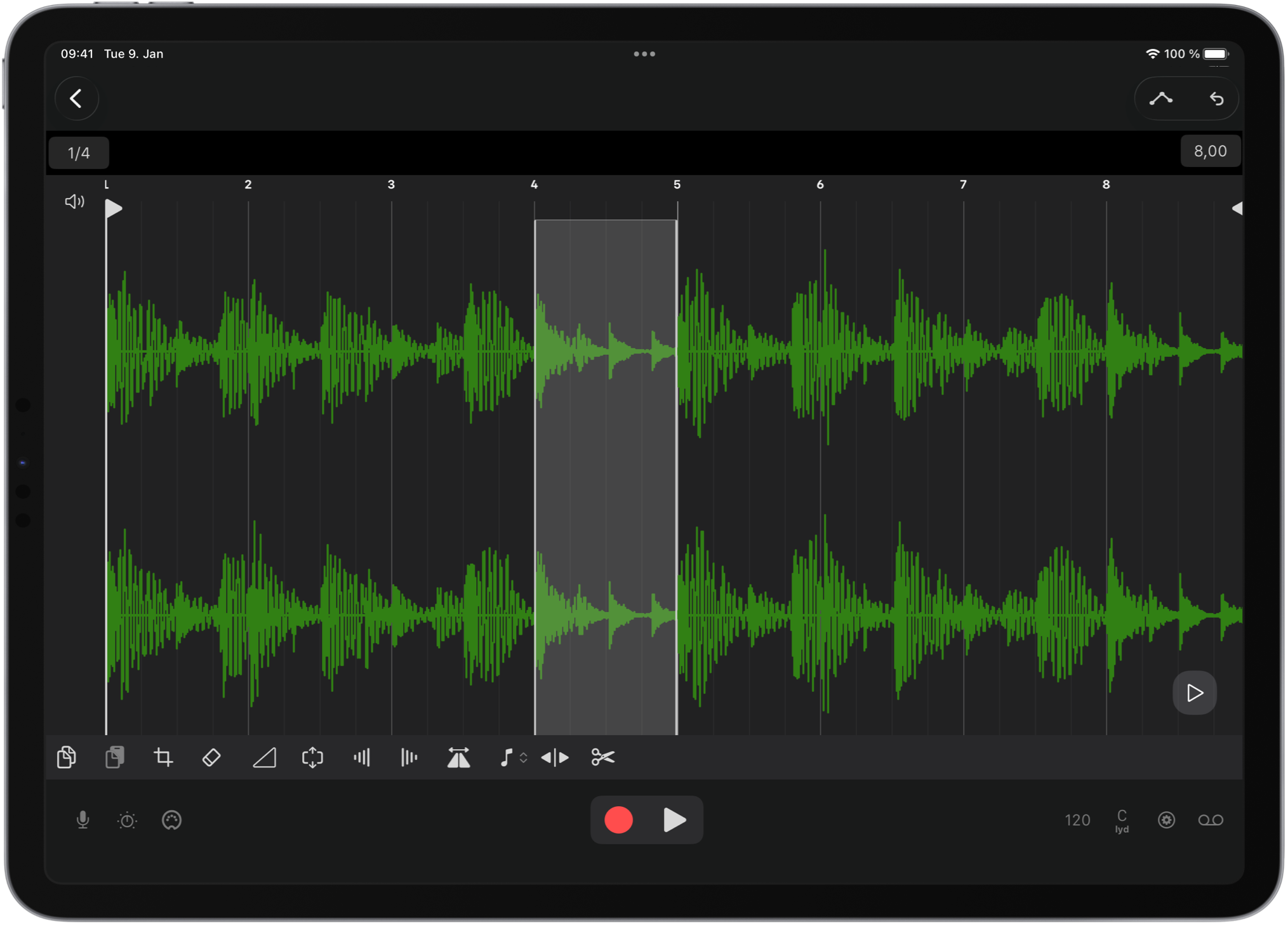 Audio clip editor